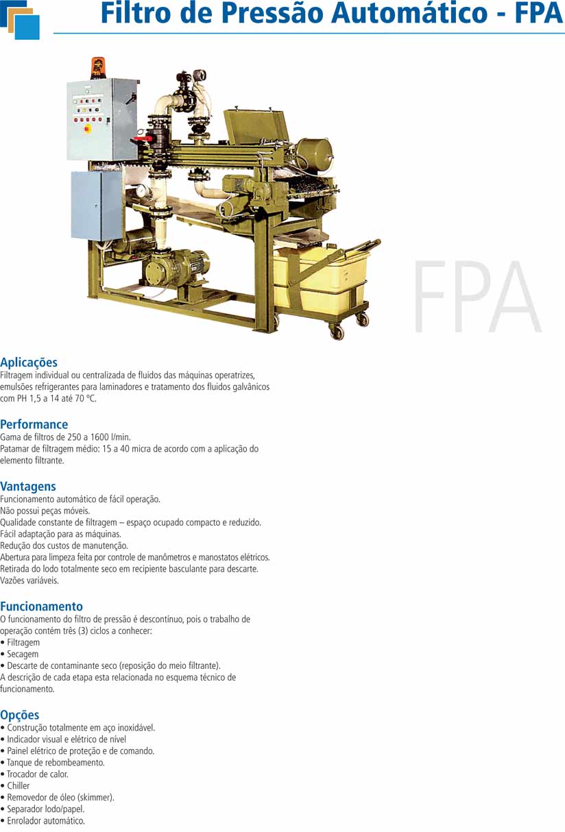 Filtros de Pressão Automática